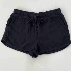 CALIA Women's Black Gauze Gauzey 100% Cotton Lightweight Shorts Size Large